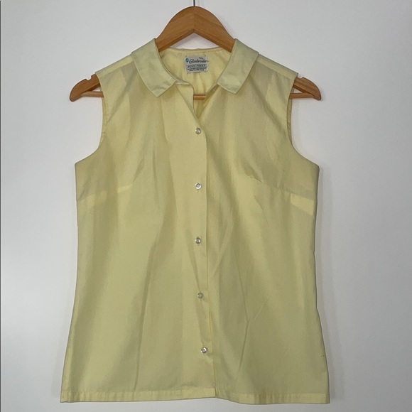 Vintage Women's Sleeveless Yellow Blouse - Picture 1 of 5
